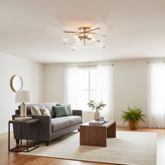Aura Modern Water Ripple Glass Ceiling Light