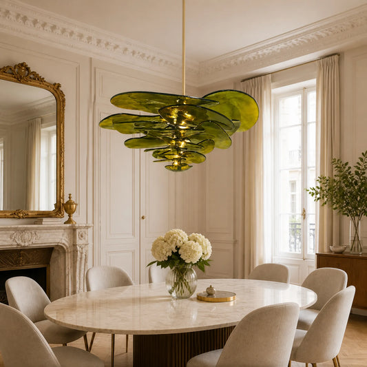 Aurelia Modern Floral Glass Petal Chandelier