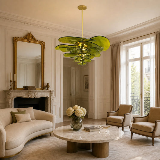 Aurelia Modern Floral Glass Petal Chandelier