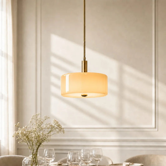 Aveline Modern Glass Drum Pendant Light