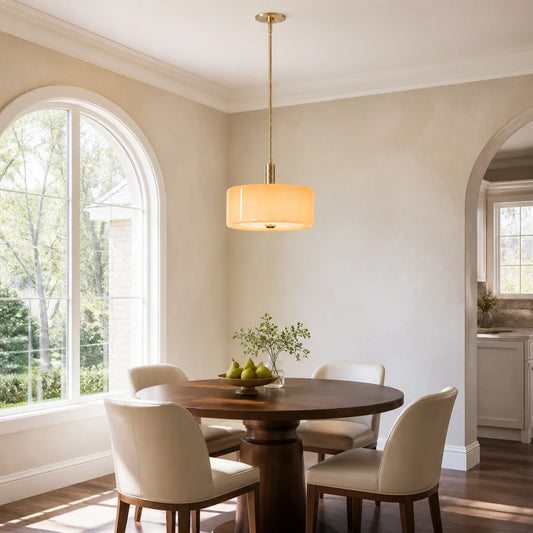 Aveline Modern Glass Drum Pendant Light