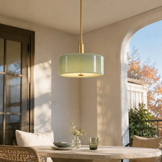 Aveline Modern Glass Drum Pendant Light