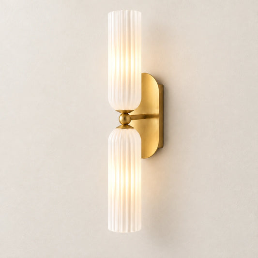 Azura Mid-century Ribbed Glass Wall Sconce