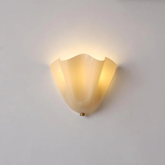 Beatrice Mid-Century Modern Seashell Glass Wall Sconce