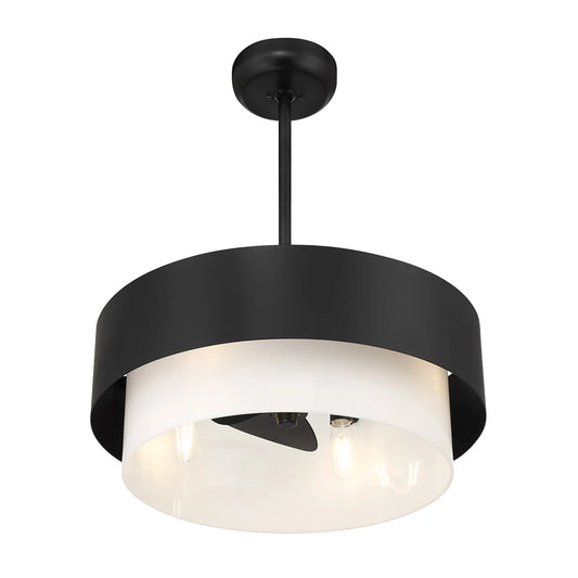 Beckett Modern Drum Dimmable LED Resin Pendant Light