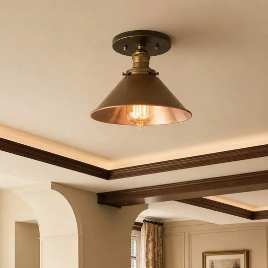 Ellis Industrial Cone Flush Mount Ceiling Light