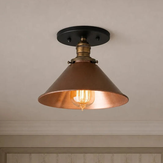 Ellis Industrial Cone Flush Mount Ceiling Light