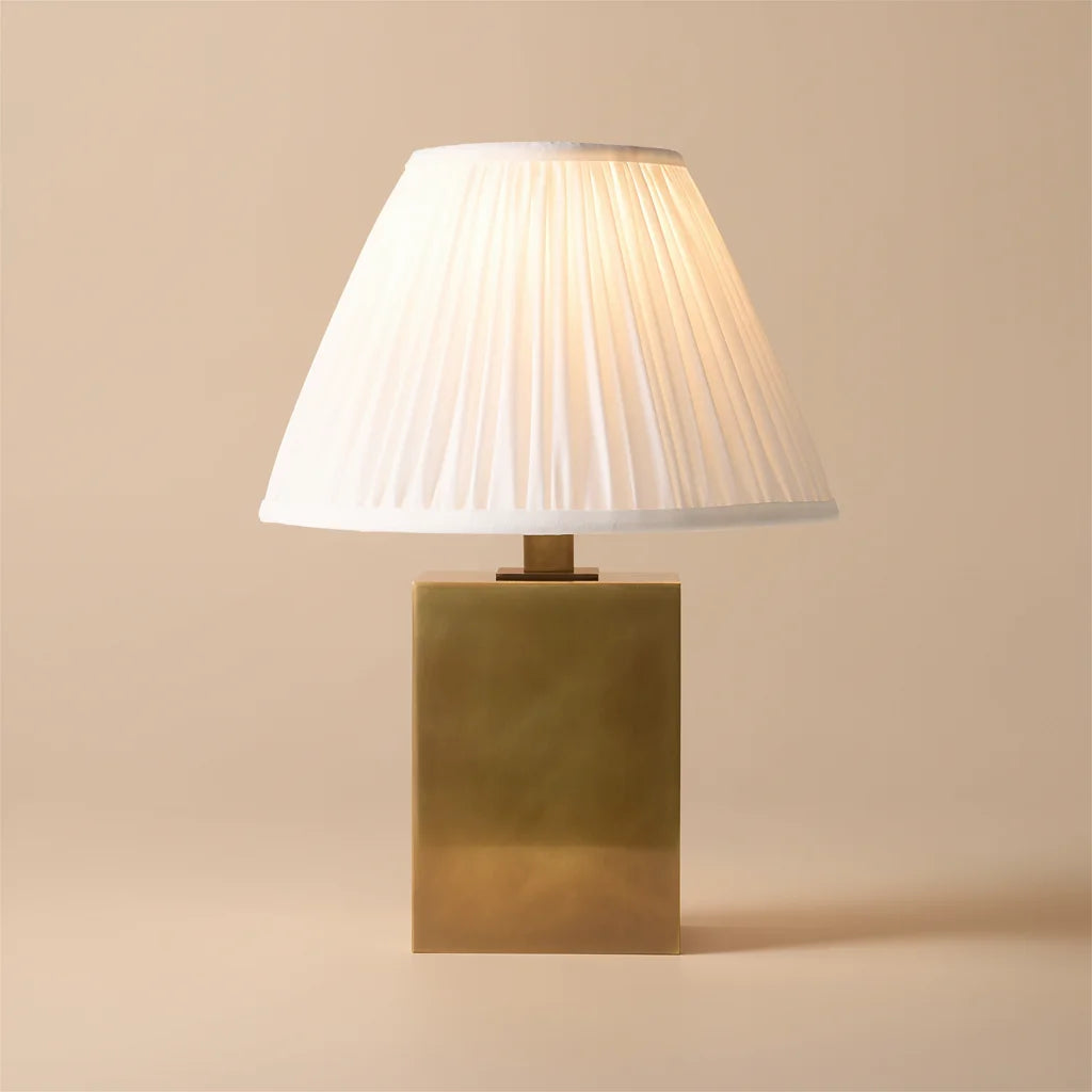 Blair Classic Brass Tapered Fabric shade Table Lamp