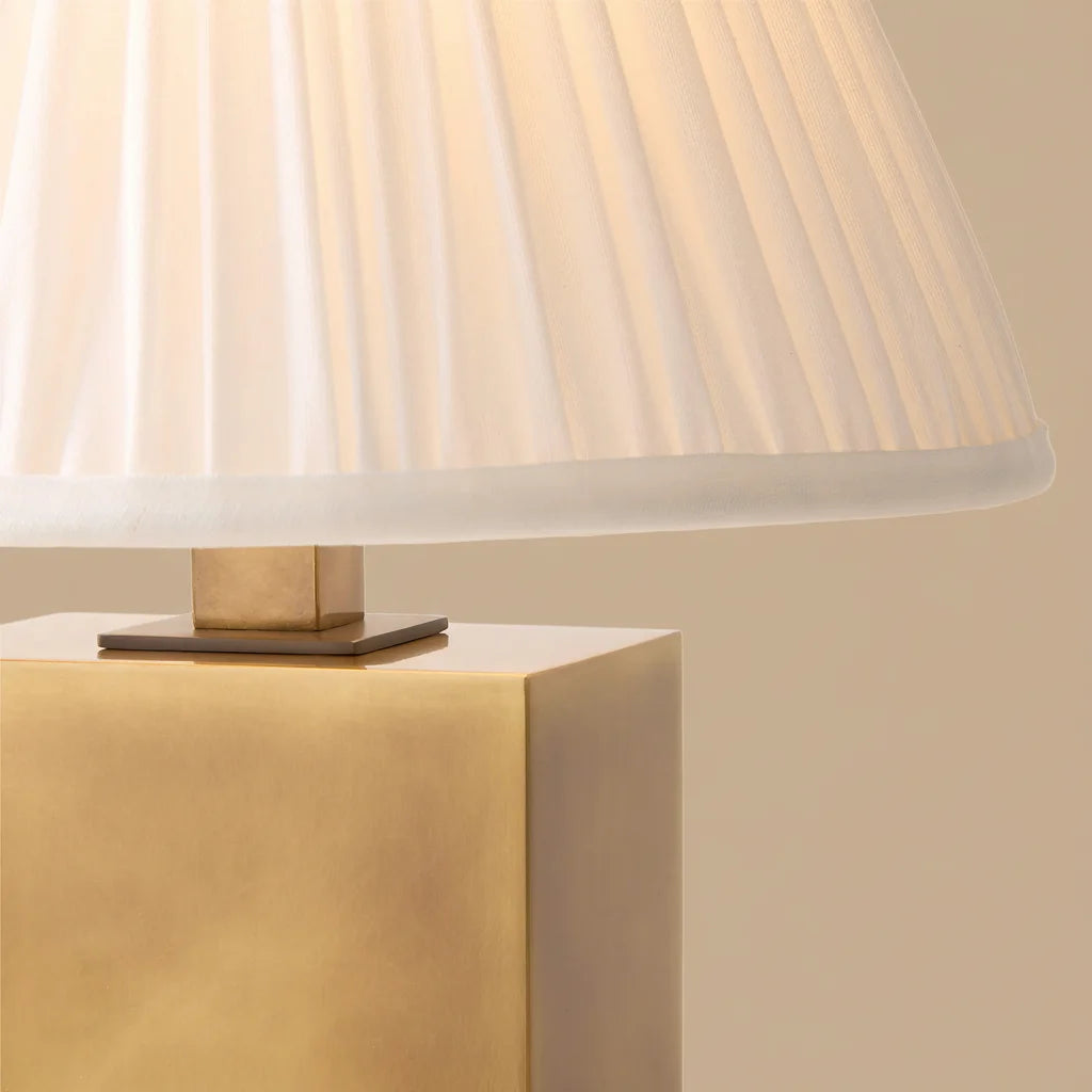 Blair Classic Brass Tapered Fabric shade Table Lamp