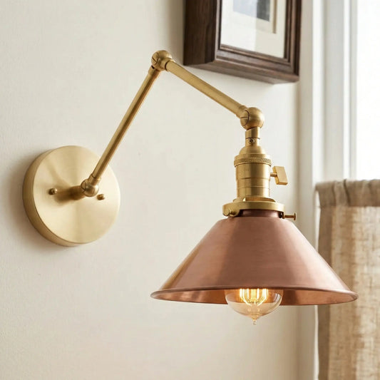 Bram Vintage Industrial Metal Swing Arm Wall Lamp
