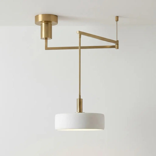 Modern White Porcelain Swing Arm Pendant Light