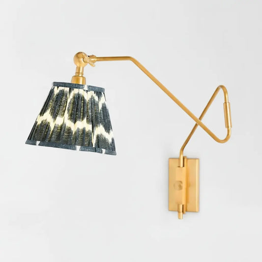 Brennan Modern Pleated Fabric Swing Arm Wall Light