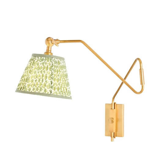 Brennan Modern Pleated Fabric Swing Arm Wall Light