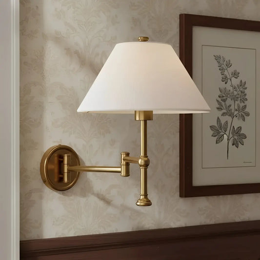 Briar Vintage Linen Metal Swing-Arm Wall Light