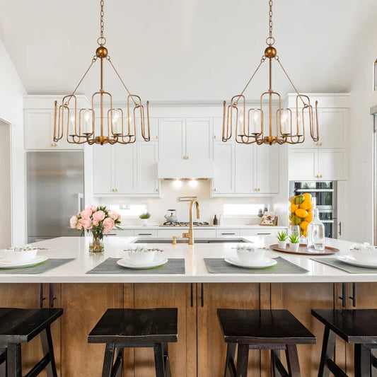 Bronwen Retro Farmhouse 6-Light Drum Metal Pendant Light