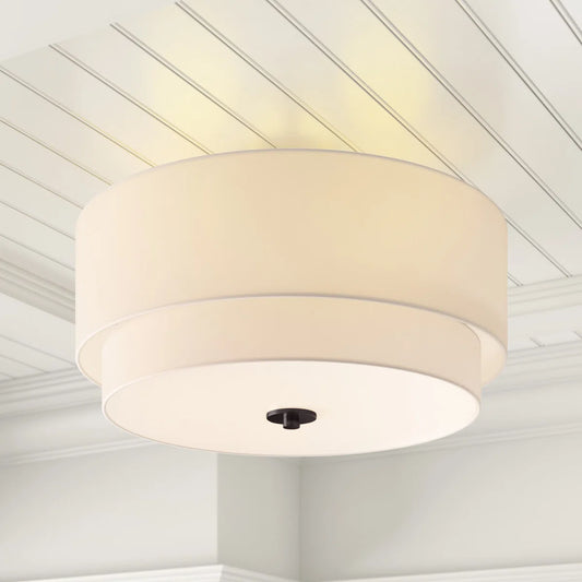 Caela Nordic Multi-Layer Linen Semi Flush Mount Light