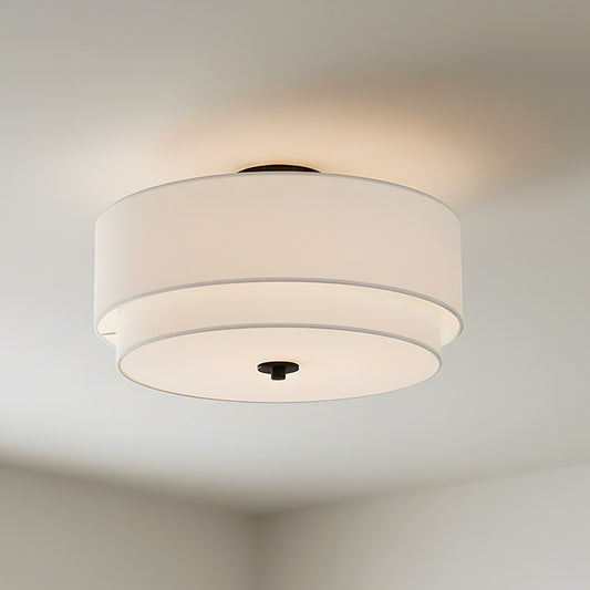 Caela Nordic Multi-Layer Linen Semi Flush Mount Light