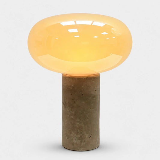 Caelan Wabi-Sabi Natural Travertine Glass Table Light
