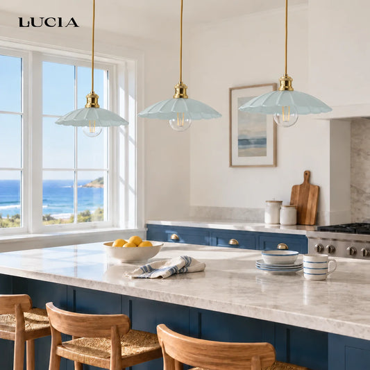 Caelira Petite Scalloped Metal Pendant Ceiling Light