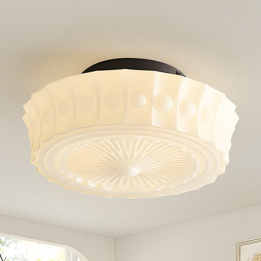 Callista Vintage Drum Antique Glass Ceiling Lamp