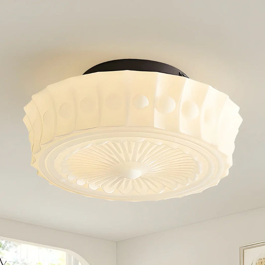 Callista Vintage Drum Antique Glass Ceiling Lamp