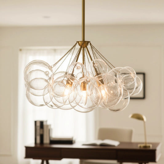 Carolyn Modern Clear Glass Bubble Chandelier