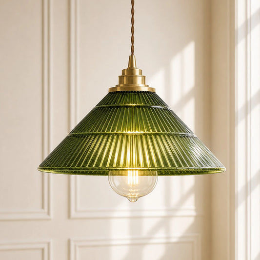 Casen Retro Striped Glass Pendant Light
