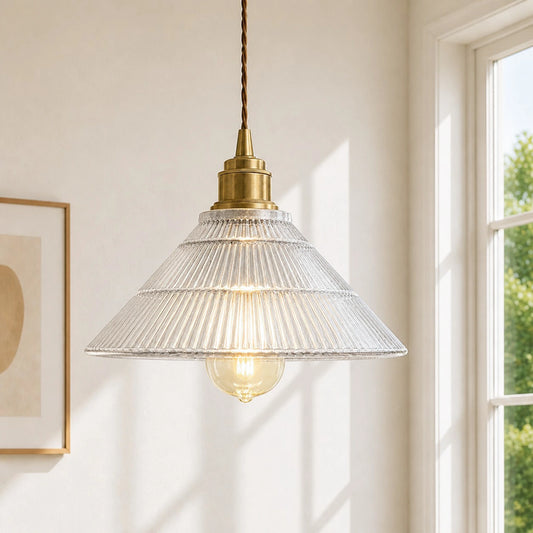 Casen Retro Striped Glass Pendant Light