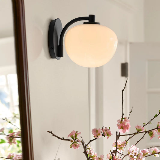 Cassilda Modern Elegant Milk Glass Vanity Light