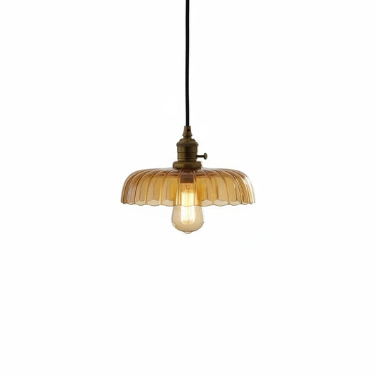 Cathy Vintage Brass Glass Dome Pendant Light