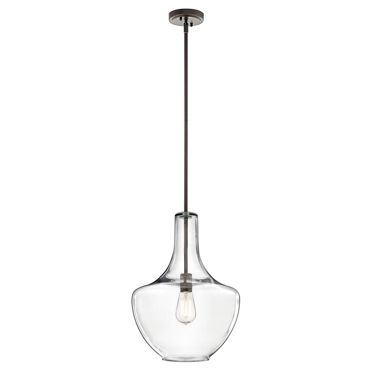 Cedra complete pendant in Black with clear glass