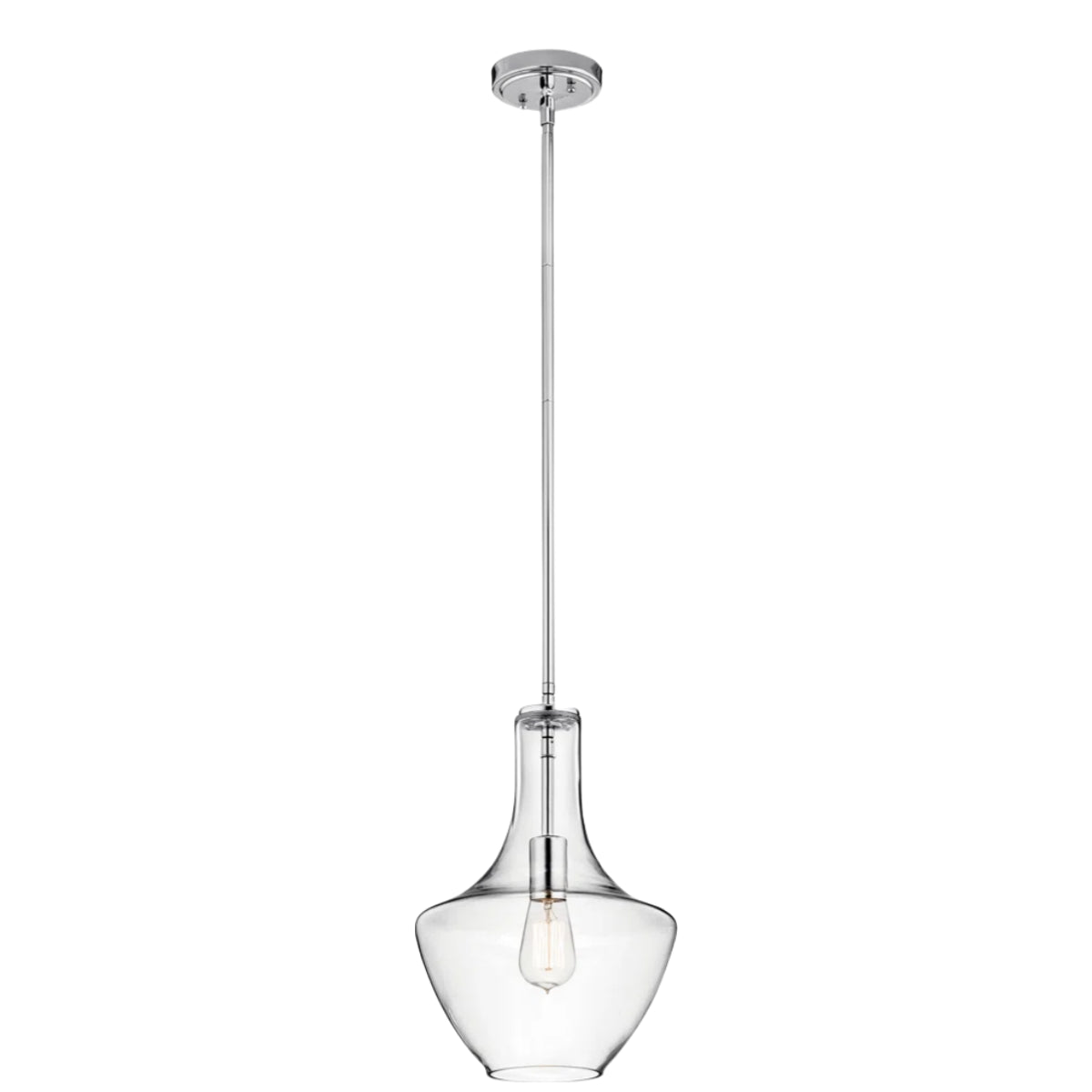 Cedra complete pendant in Chrome with clear glass
