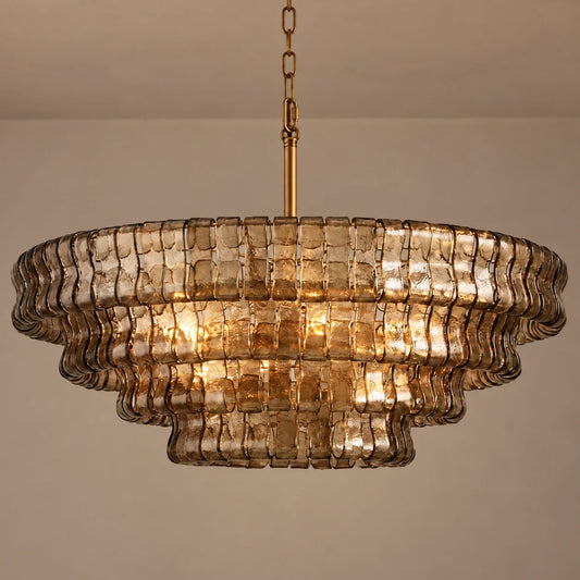 Celestine Vintage Luxury Tiered Glass Chandelier