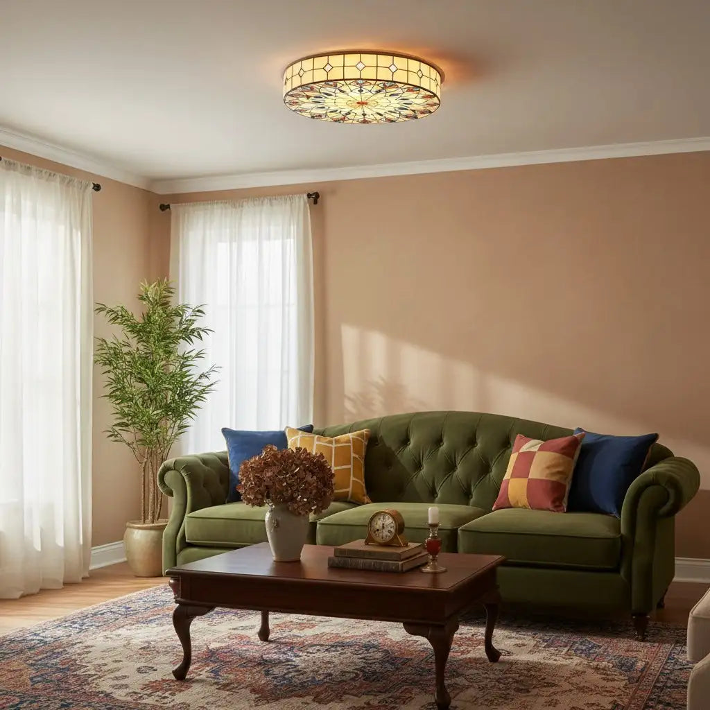 Cerise Vintage Tiffany Stained Glass Ceiling Light12.webp__PID:674a150c-e95f-463d-97fe-090a095c69f5