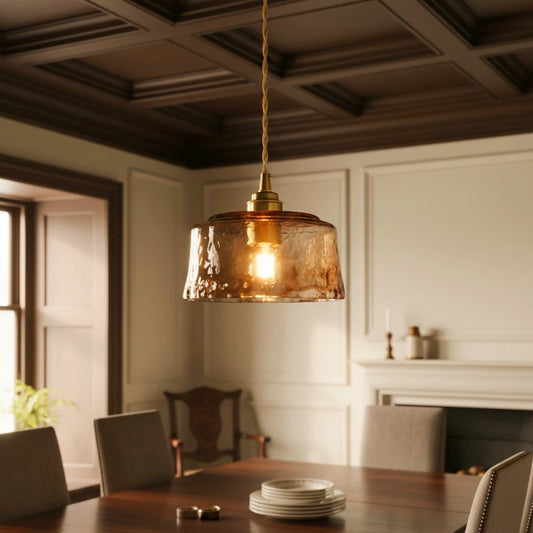 Cherie Vintage Drum Cloud Glass Pendant Light