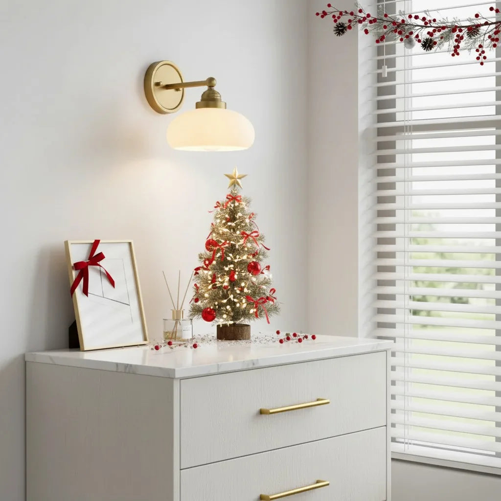 Geryon Vintage Industrial Milk White Glass Wall Sconce