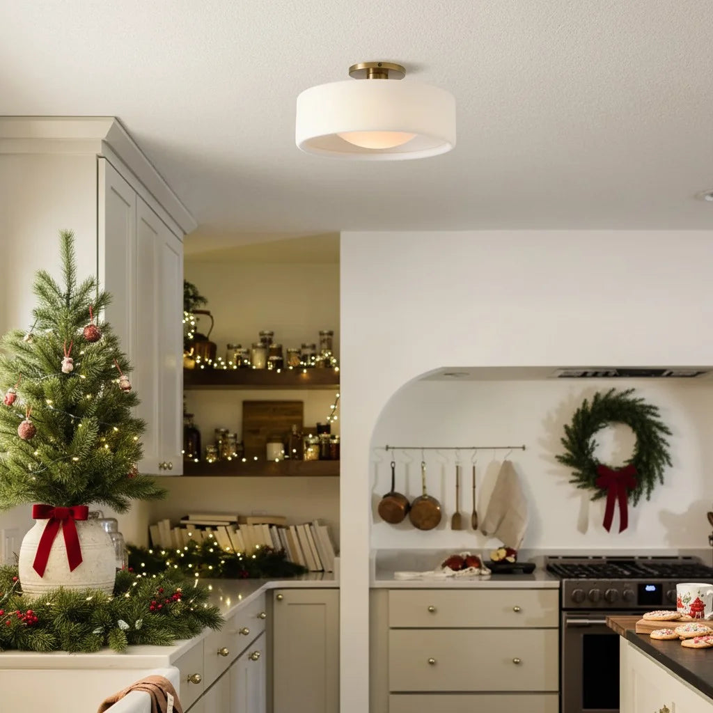 Modern Porcelain Semi Flush Mount Ceiling Light