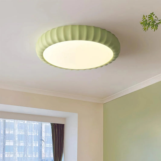 Clara Minimalist Fluted Disk Ceiling Lighting
