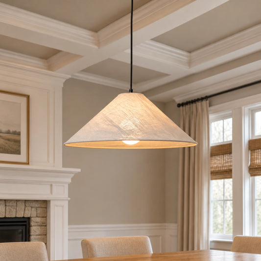 Clara Organic Linen Cone Pendant Light