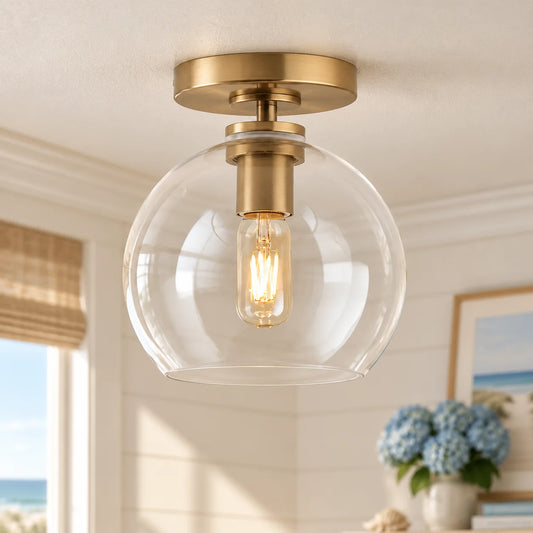 Clarke Modern Glass Round Ceiling Light