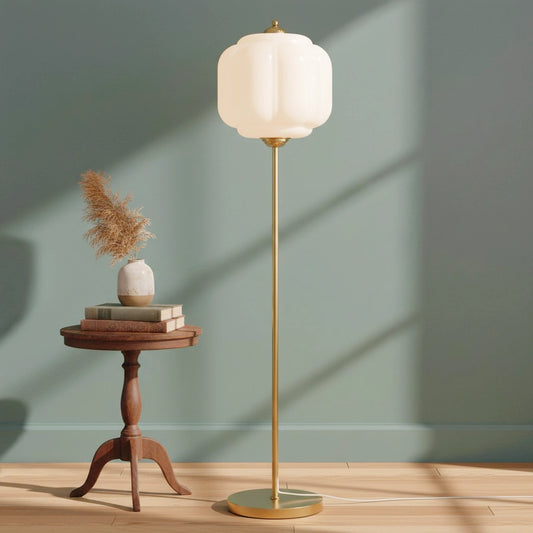 Lumi Vintage Opal Textured Glass Eloise Floor Light
