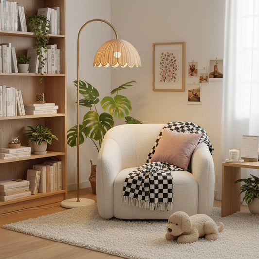 Coco Natural Rattan Bubble Floor Lamp