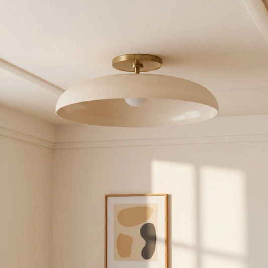 Cora Modern Champagne Glass Disc Ceiling Light