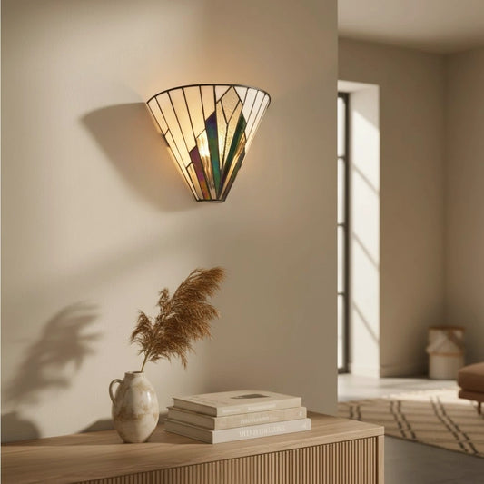 Cortan Modern Tiffany Glass Art Deco Wall Sconce