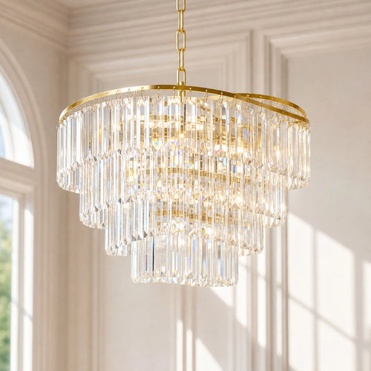 Corvin Modern Luxury Crystal Metal Round Chandelier