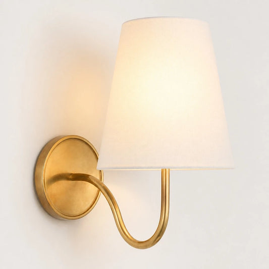 Daelin Modern Natural Linen Wicker Wall Sconce