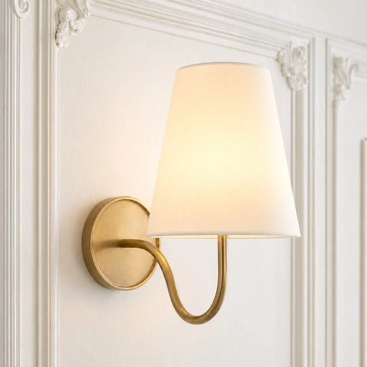 Daelin Modern Natural Linen Wicker Wall Sconce