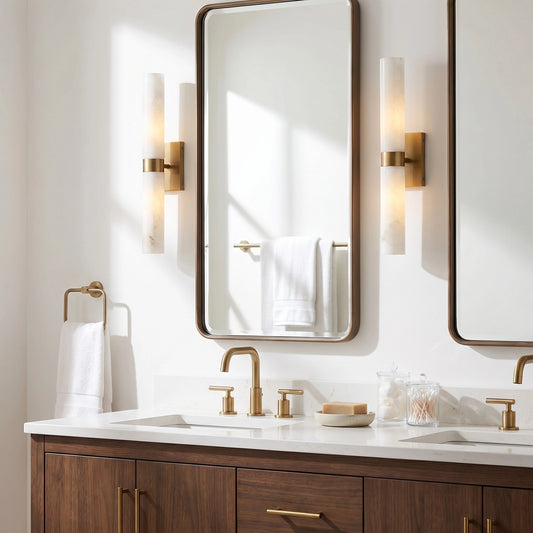 Dani Modern Alabaster Double Tube Wall Sconce