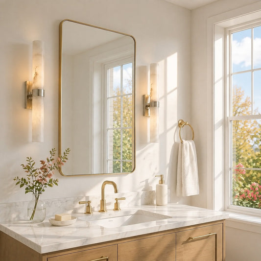 Dani Modern Alabaster Double Tube Wall Sconce