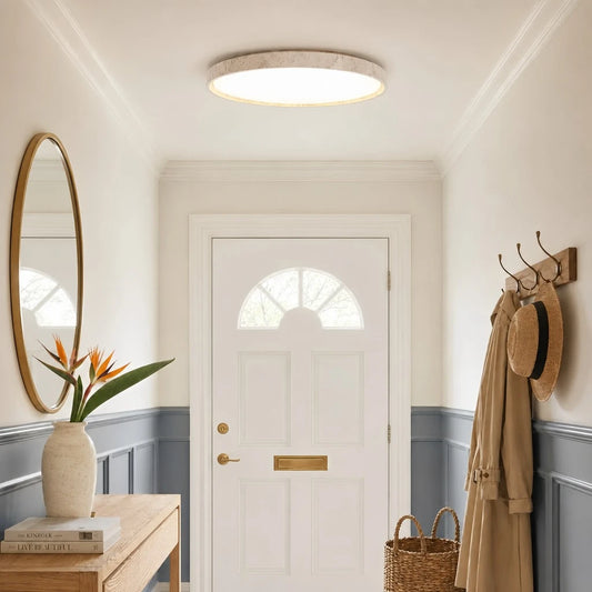 Dara Modern Minimalist Travertine Round Ceiling Light